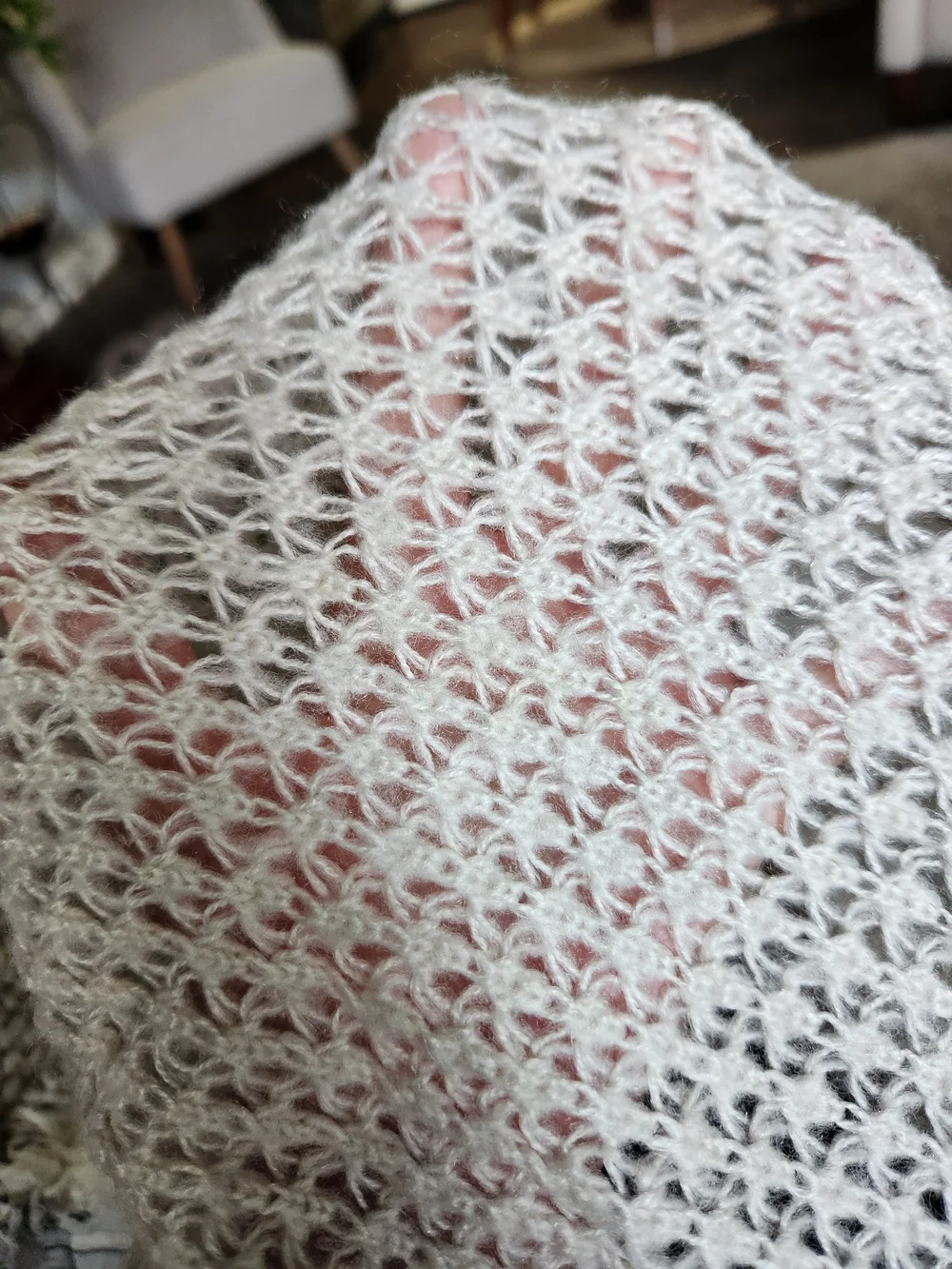 French Connection Cozy Cream open  Knit Infinity Scarf